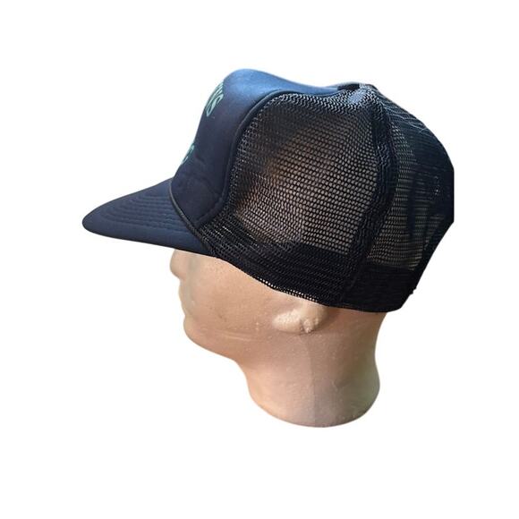 VINTAGE racing snapback hat navy blue cap Tompkins 113 Racing trucker adjustable - Picture 3 of 5